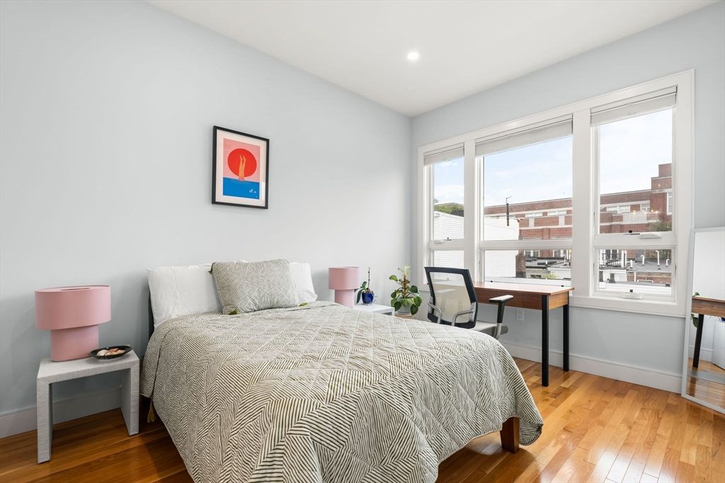 Bedroom, Home Office, Interior, Recessed Lighting, Wood Texture Flooring
