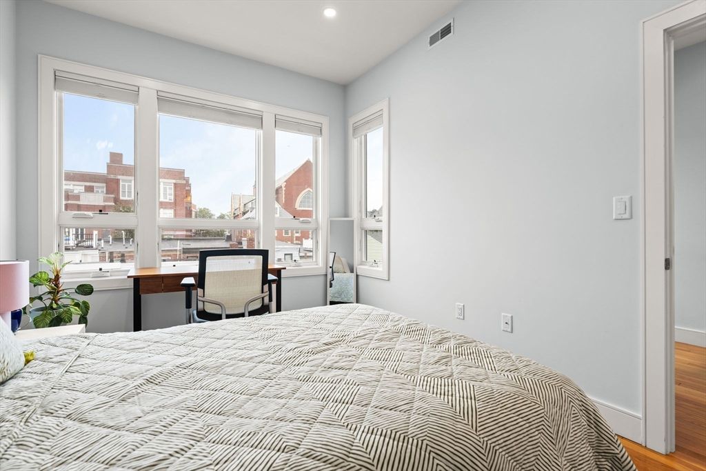 Bedroom, Home Office, Interior, Recessed Lighting, Wood Texture Flooring