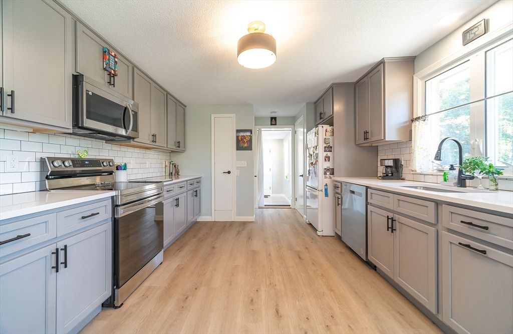 Interior, Kitchen, Stainless Steel Appliances, Wood Texture Flooring