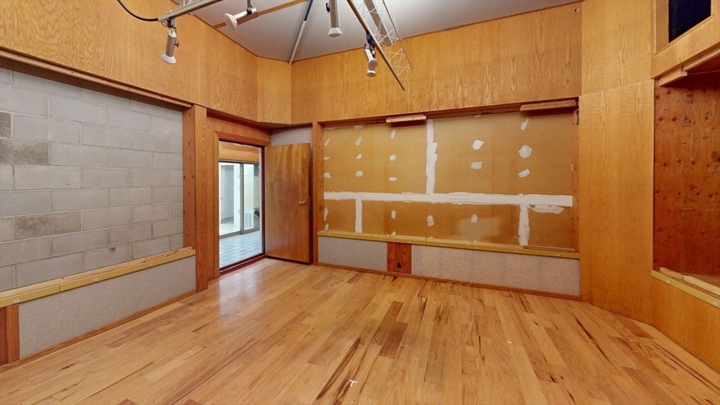 Empty room, Interior, Stone Walls, Wood Texture Flooring