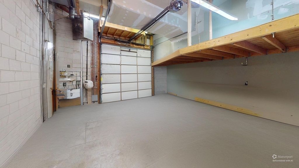Garage, Interior, Stone Walls, Wooden Beams