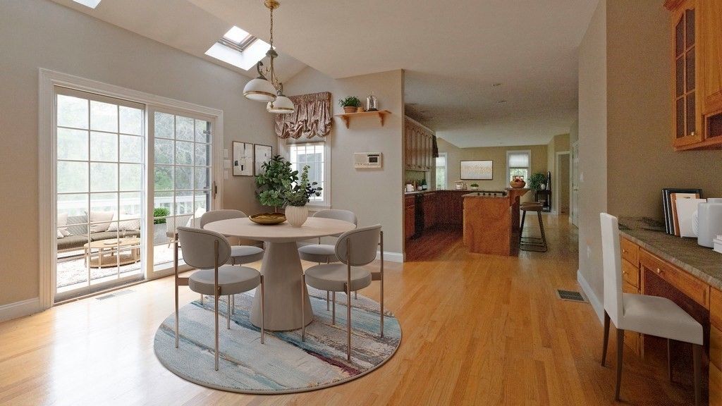 Chandelier, Dining room, Interior, Wood Texture Flooring