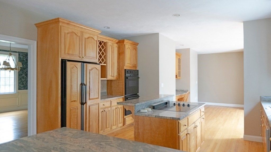 Interior, Kitchen, Pendant Lights, Recessed Lighting, Tile Countertops, Wood Texture Flooring