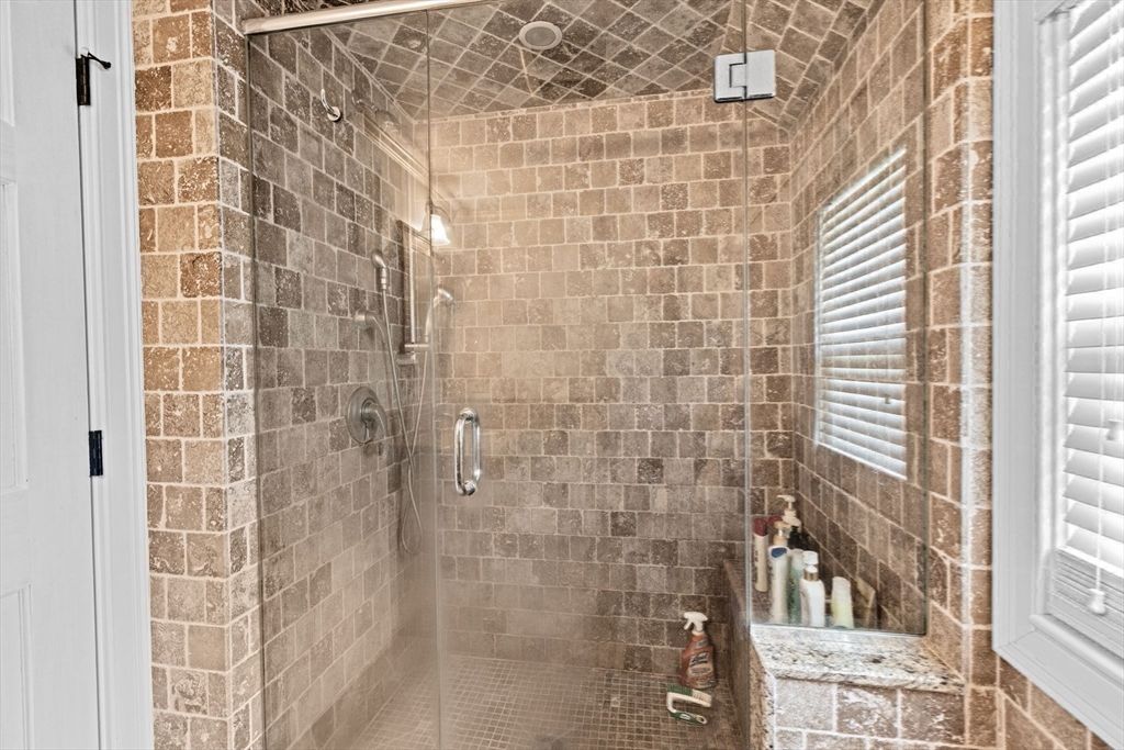 Bathroom, Glass Shower, Interior, Stone Walls