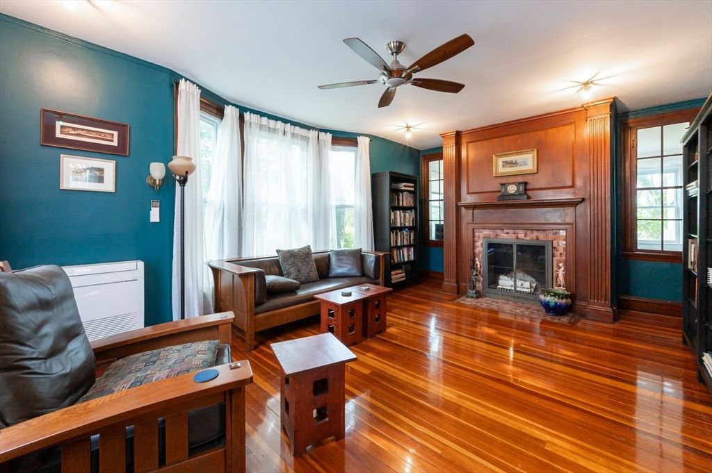 Fireplace, Interior, Wood Texture Flooring