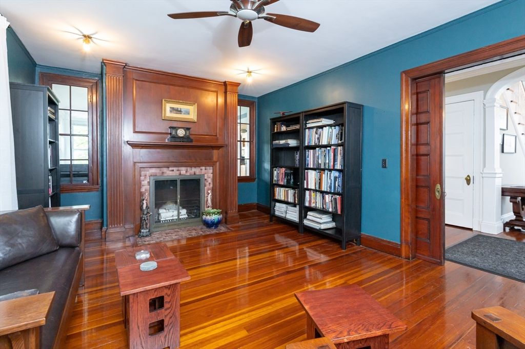 Fireplace, Interior, Wood Texture Flooring, Wooden Walls