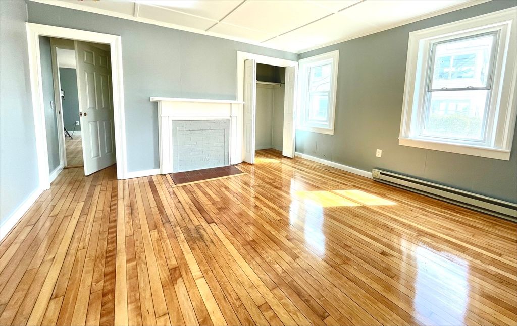 Empty room, Fireplace, Interior, Wood Texture Flooring