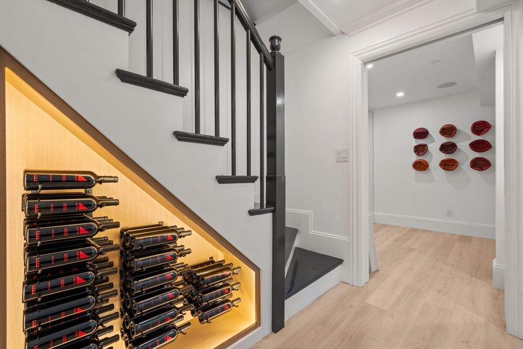 Interior, Recessed Lighting, Wine Storage, Wood Texture Flooring