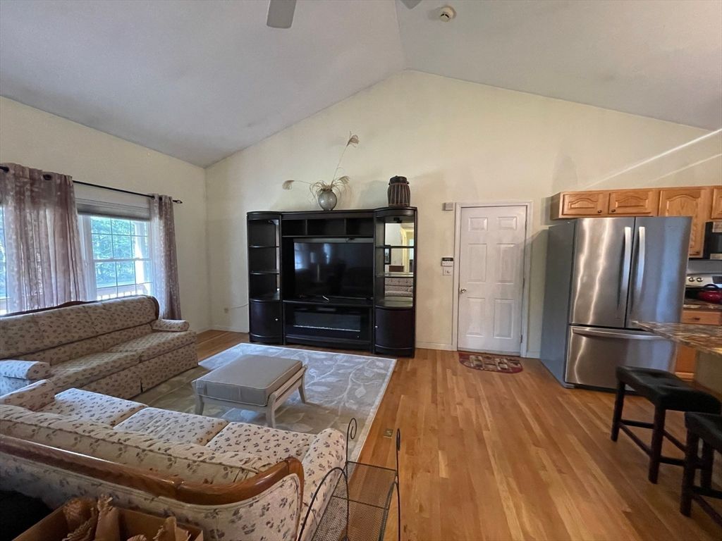 Interior, Kitchen, Living room, Stainless Steel Appliances, Wood Texture Flooring