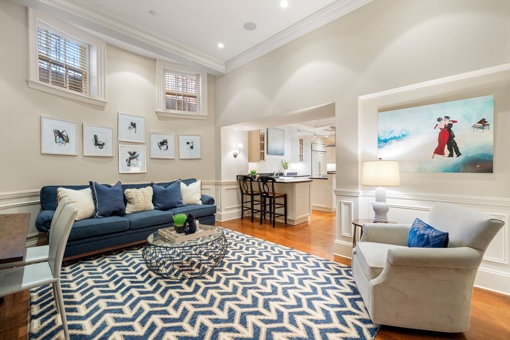 Interior, Kitchen, Living room, Recessed Lighting, Wood Texture Flooring