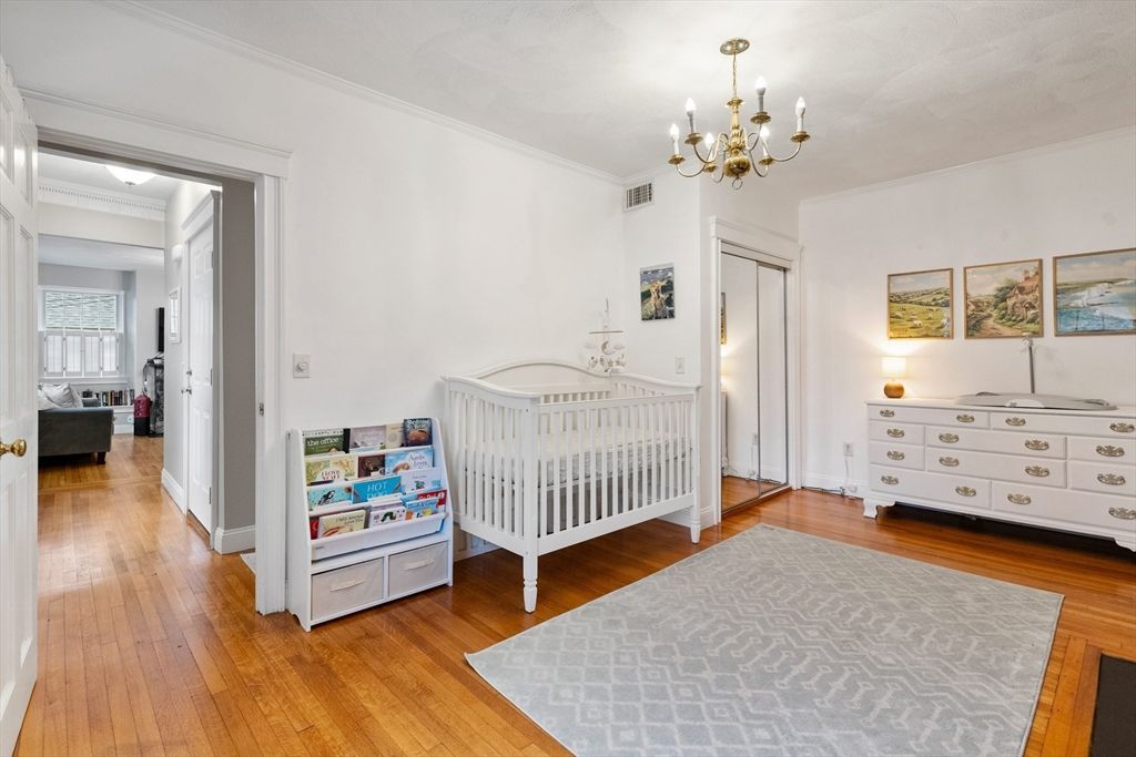 Bedroom, Chandelier, Interior, Wood Texture Flooring
