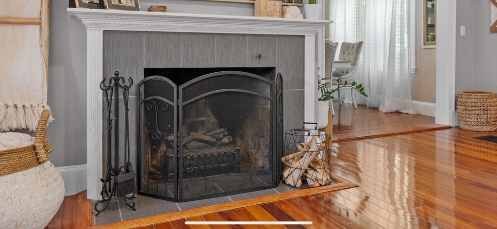 Fireplace, Interior, Wood Texture Flooring