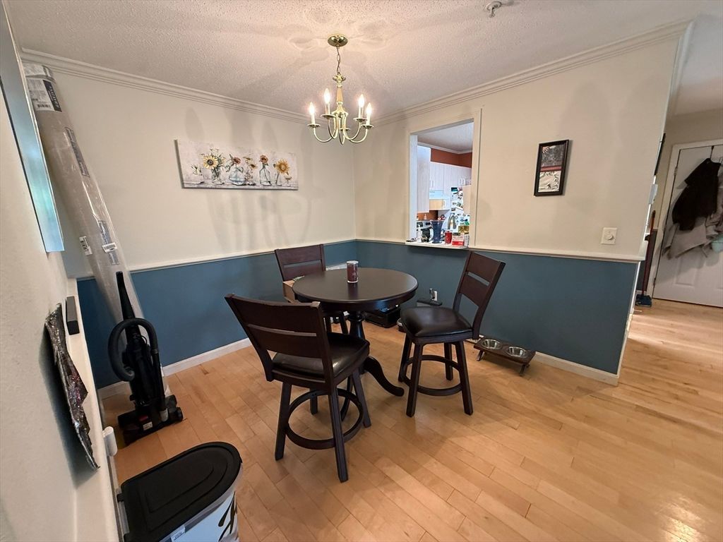 Chandelier, Dining room, Interior, Wood Texture Flooring