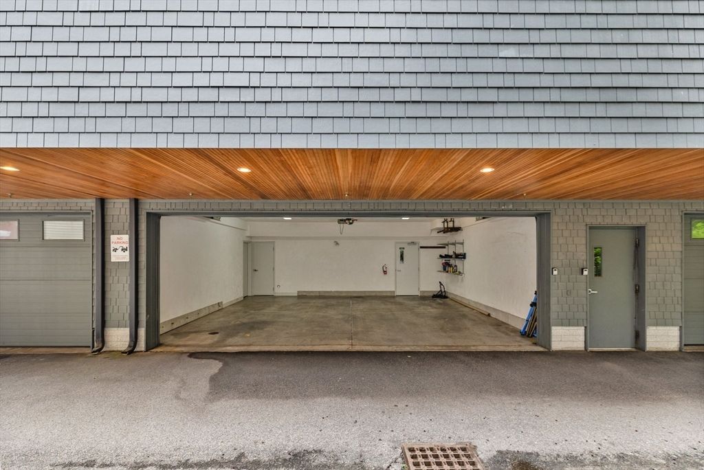 Garage, Interior, Stone Walls, Wooden Ceilings