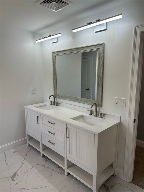 Bathroom, Dual Sink Vanities, Interior, Marble