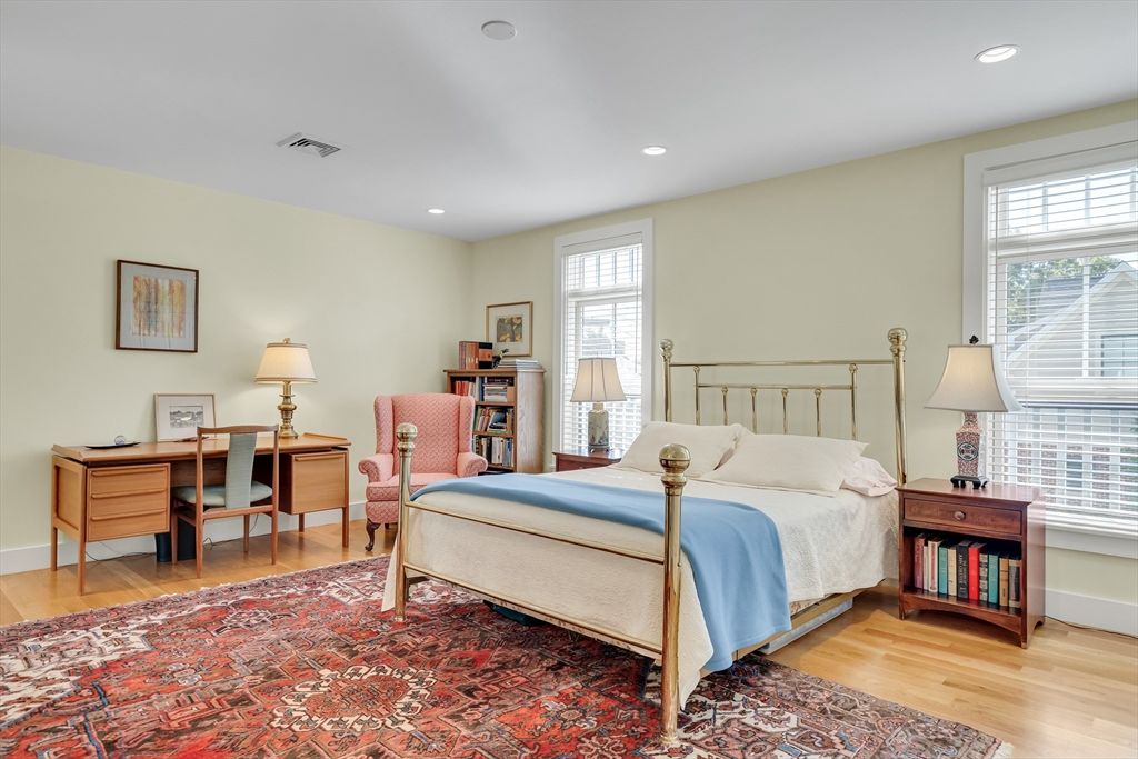 Bedroom, Home Office, Interior, Recessed Lighting, Wood Texture Flooring