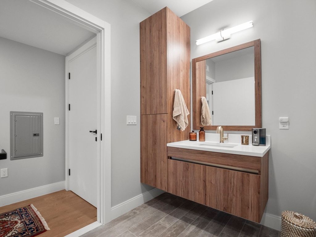 Bathroom, Interior, Wood Texture Flooring