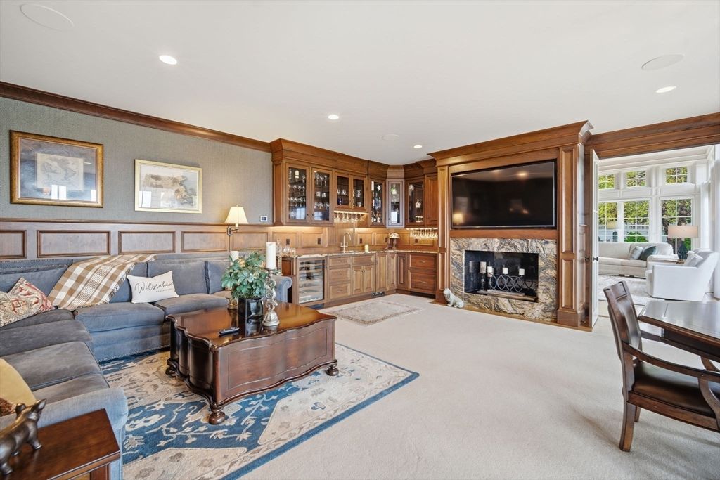 Fireplace, Interior, Living room, Recessed Lighting