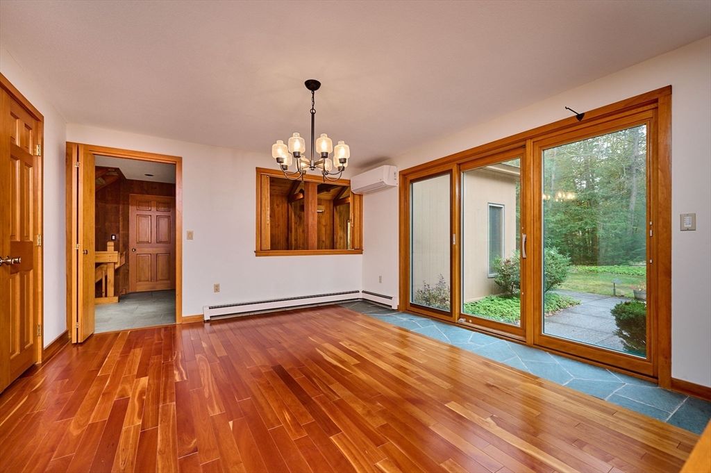 Bathroom, Chandelier, Empty room, Interior, Wood Texture Flooring