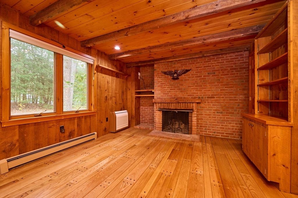 Fireplace, Interior, Recessed Lighting, Stone Walls, Wooden Beams, Wooden Ceilings, Wood Texture Flooring, Wooden Walls
