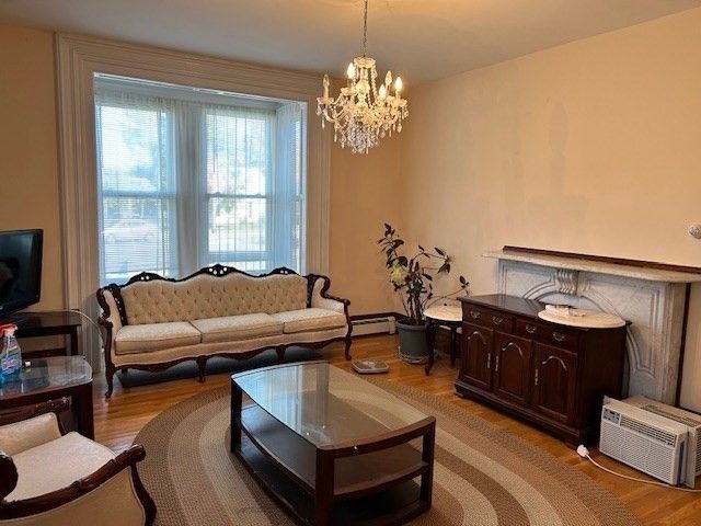 Chandelier, Interior, Living room, Wood Texture Flooring