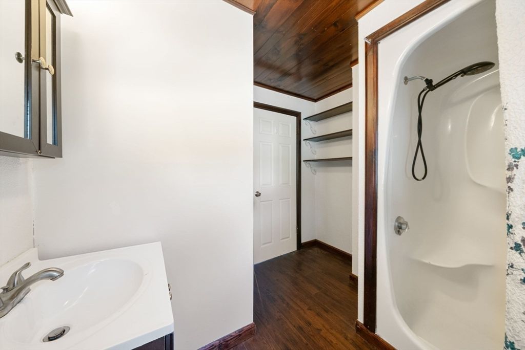 Bathroom, Interior, Wood Texture Flooring