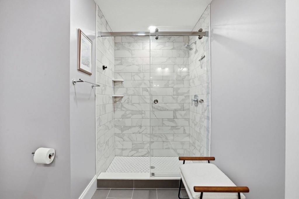 Bathroom, Glass Shower, Interior, Marble Walls