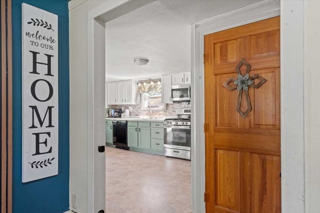 Chandelier, Interior, Kitchen, Stainless Steel Appliances