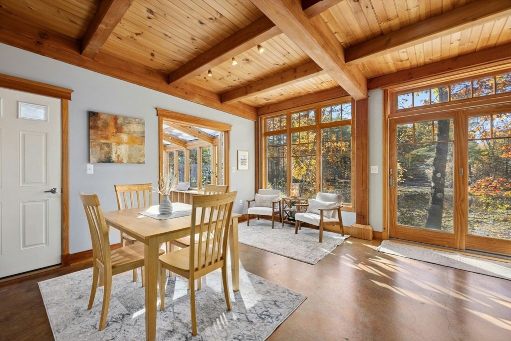 Dining room, Interior, Wooden Beams, Wooden Ceilings, Wood Texture Flooring