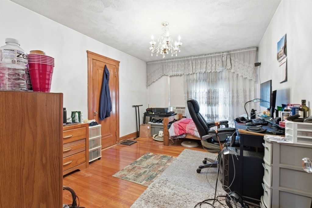 Chandelier, Home Office, Interior, Wood Texture Flooring