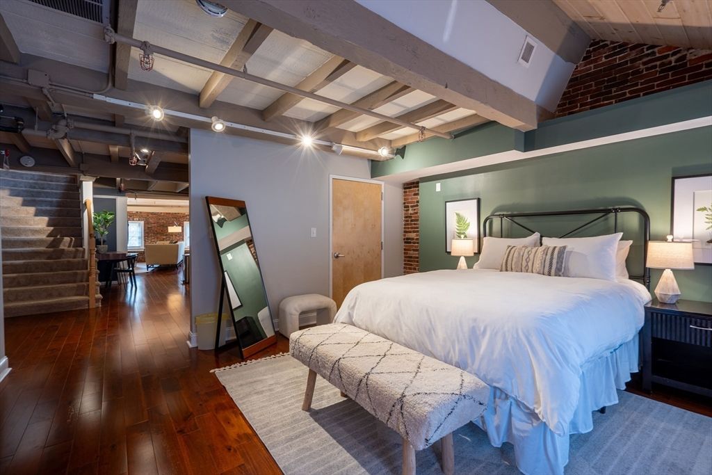 Bedroom, Interior, Wooden Beams, Wood Texture Flooring