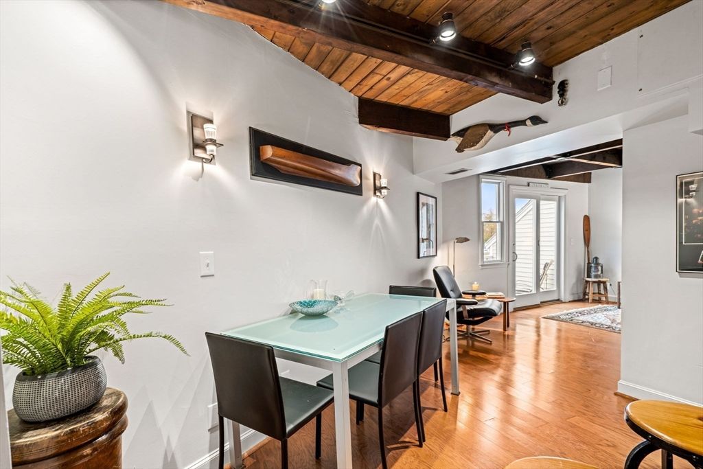 Dining room, Interior, Wooden Beams, Wooden Ceilings, Wood Texture Flooring