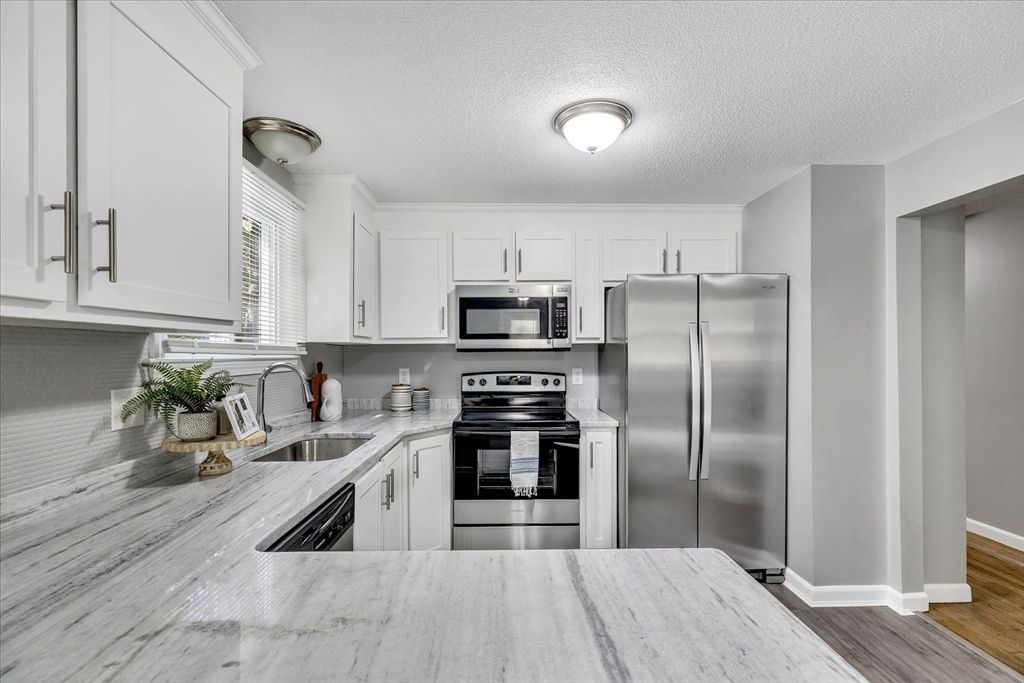 Interior, Kitchen, Stainless Steel Appliances, Wood Texture Flooring