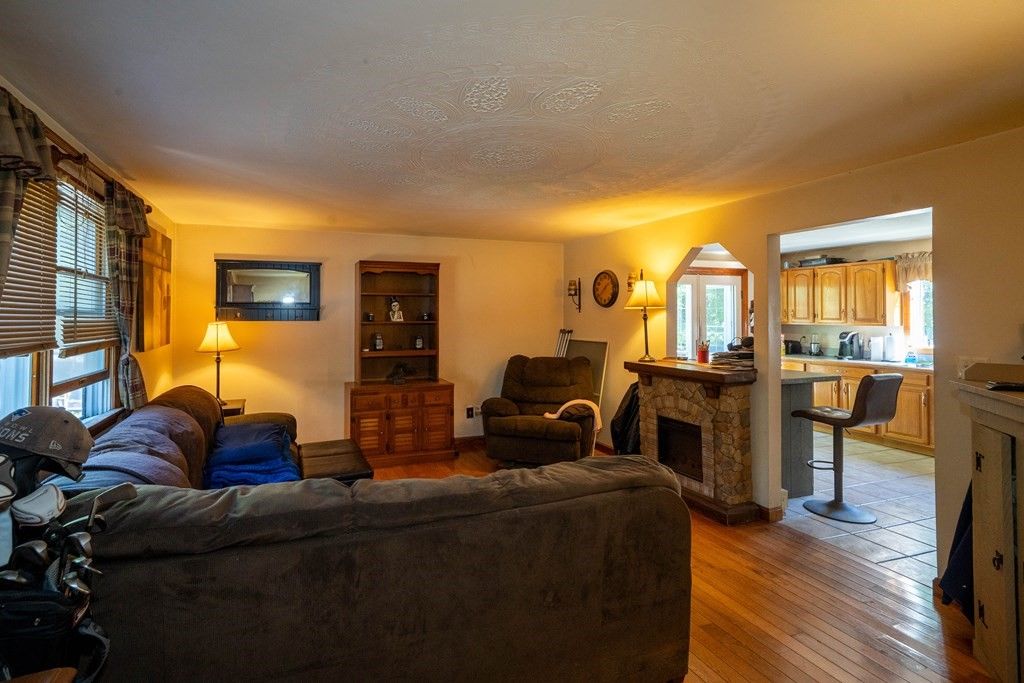 Fireplace, Interior, Kitchen, Living room, Wood Texture Flooring