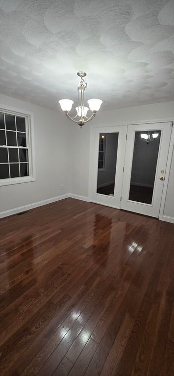 Chandelier, Empty room, Interior, Wood Texture Flooring