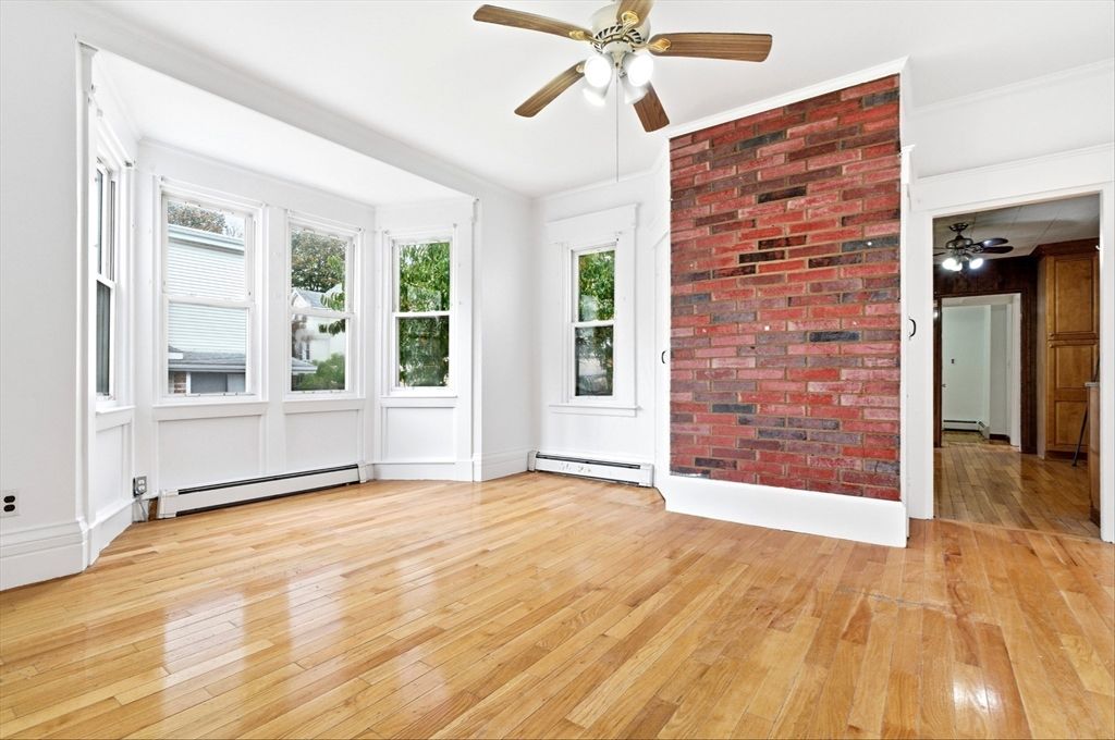 Empty room, Interior, Stone Walls, Wood Texture Flooring