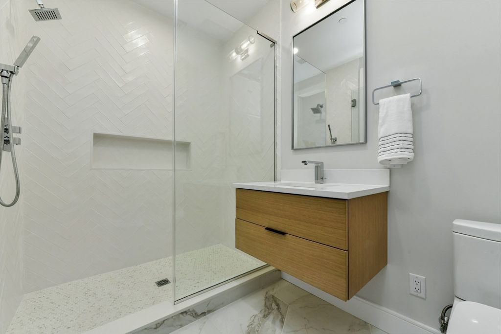 Bathroom, Glass Shower, Interior, Marble