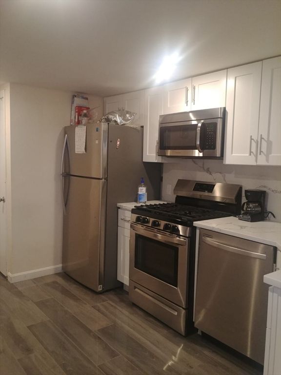 Interior, Kitchen, Stainless Steel Appliances, Wood Texture Flooring