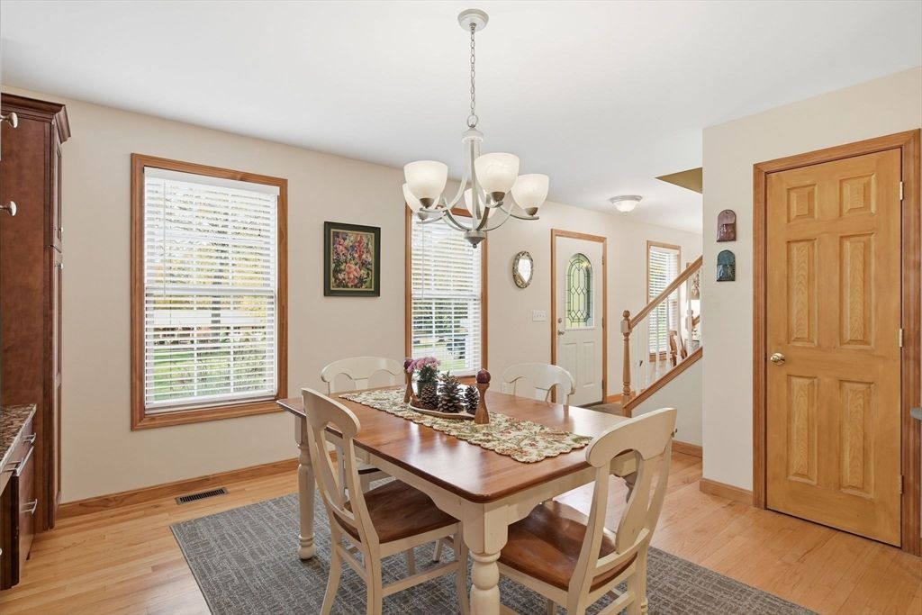 Chandelier, Dining room, Interior, Wood Texture Flooring
