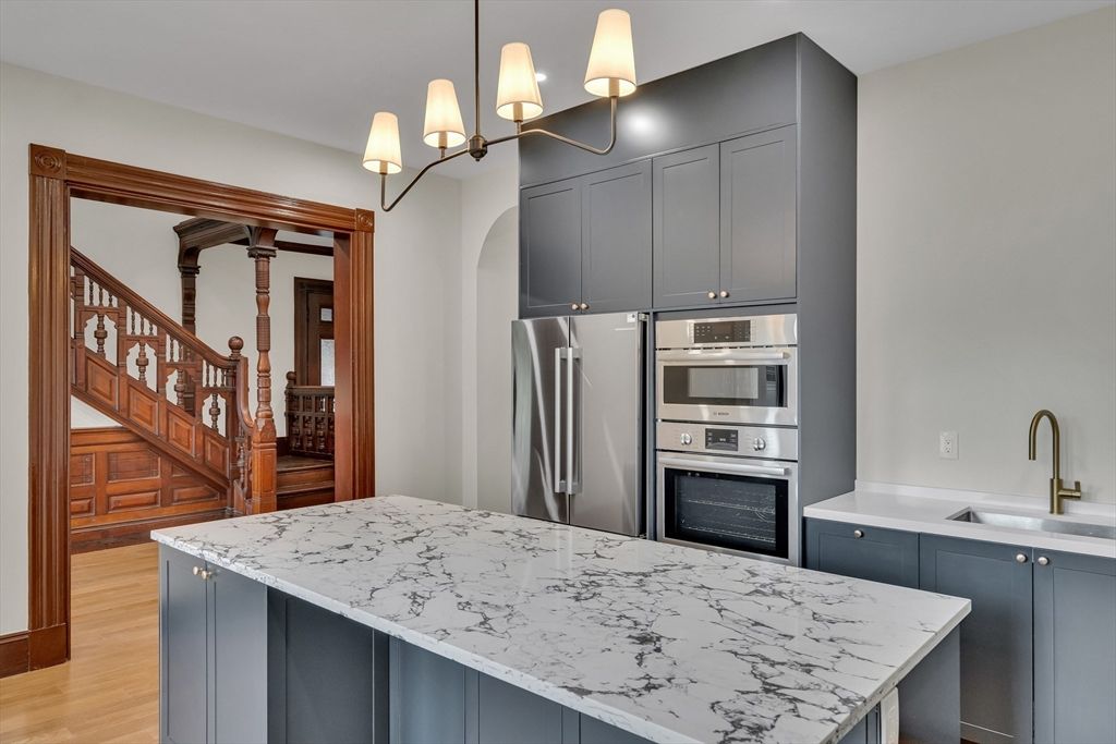 Interior, Kitchen, Stainless Steel Appliances, Wood Texture Flooring