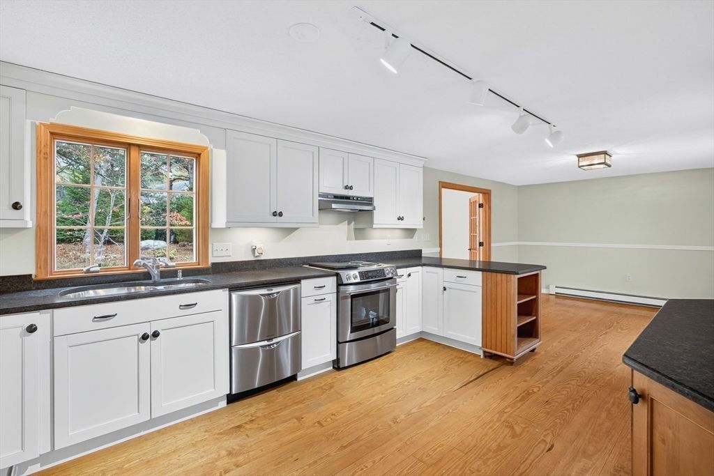 Interior, Kitchen, Stainless Steel Appliances, Wood Texture Flooring