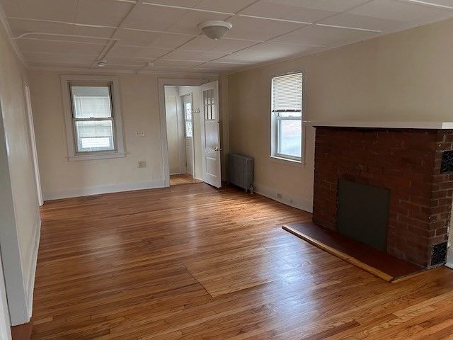 Empty room, Fireplace, Interior, Wood Texture Flooring