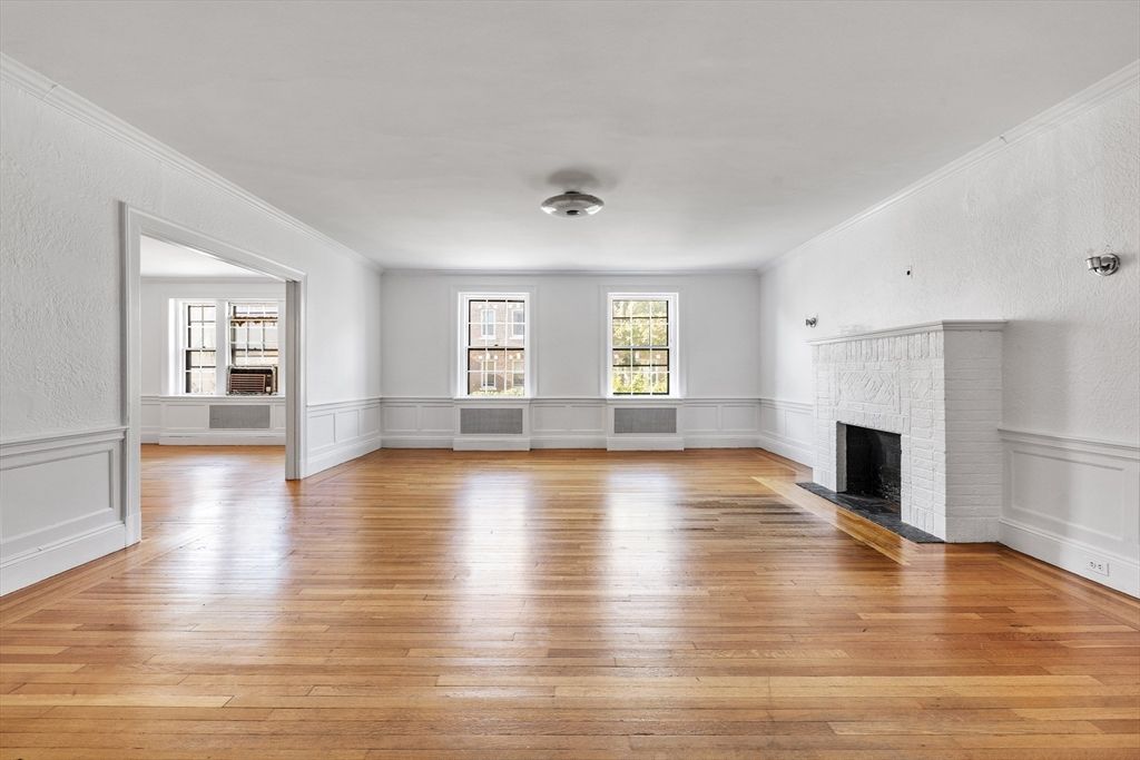 Empty room, Fireplace, Interior, Wood Texture Flooring