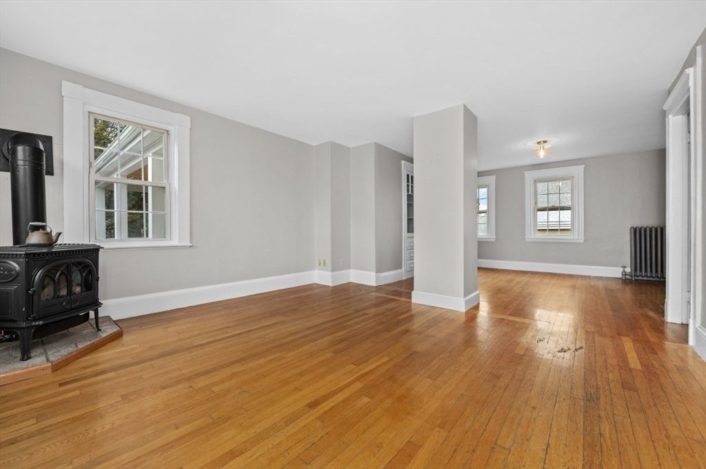 Empty room, Fireplace, Interior, Wood Texture Flooring