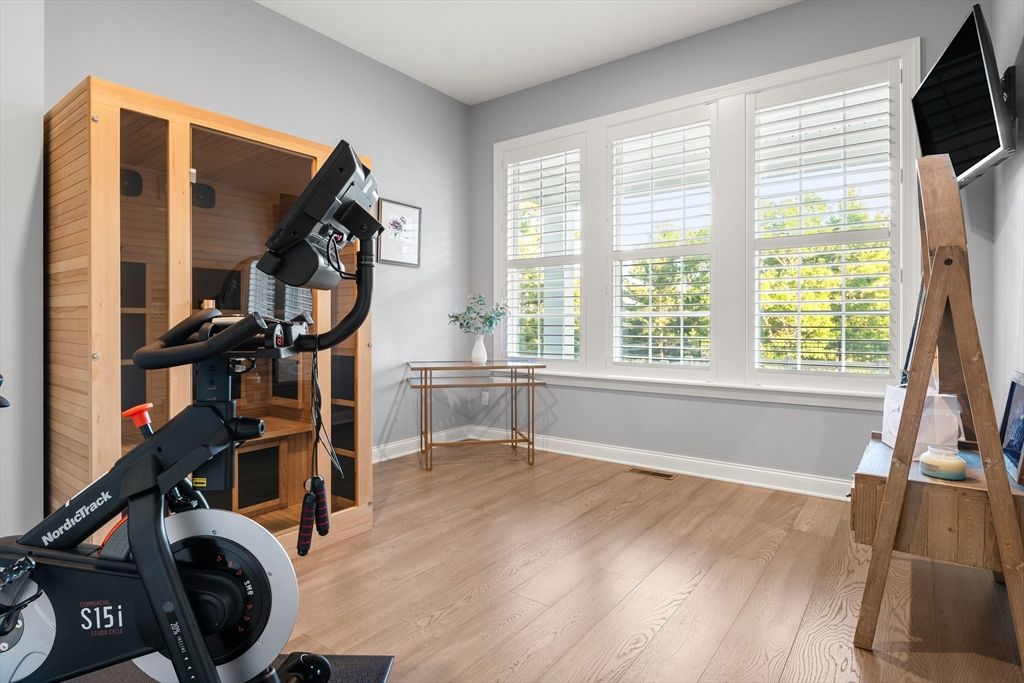 Fitness Equipment, Interior, Wood Texture Flooring