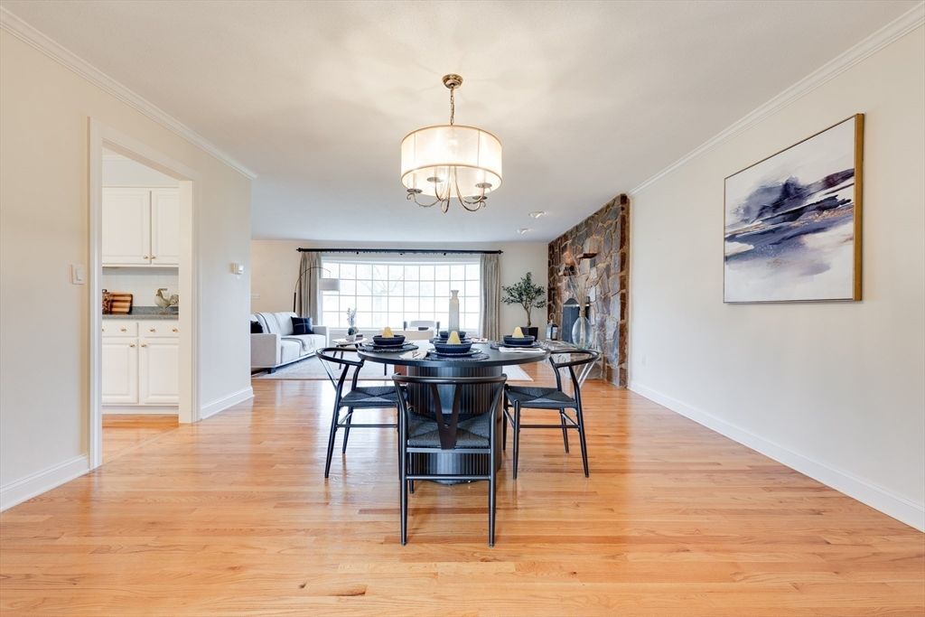 Chandelier, Dining room, Fireplace, Interior, Living room, Wood Texture Flooring