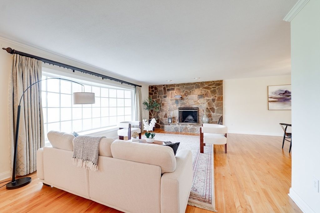 Fireplace, Interior, Living room, Stone Walls, Wood Texture Flooring