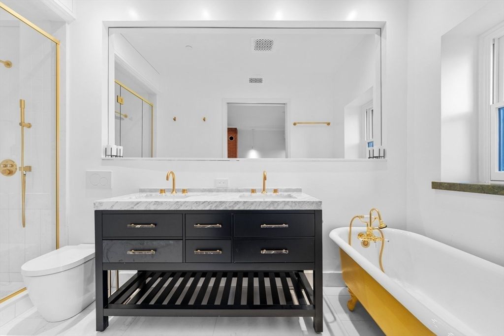 Bathroom, Dual Sink Vanities, Free Standing Baths, Interior, Marble