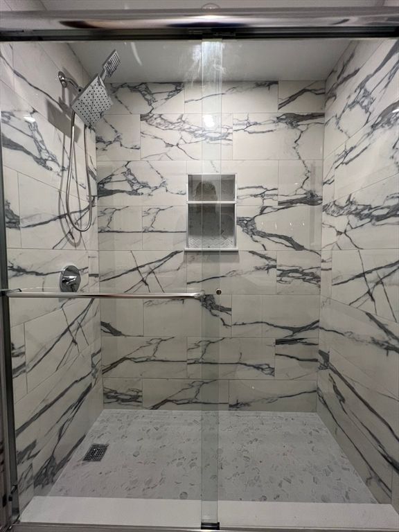 Bathroom, Glass Shower, Interior, Marble Walls