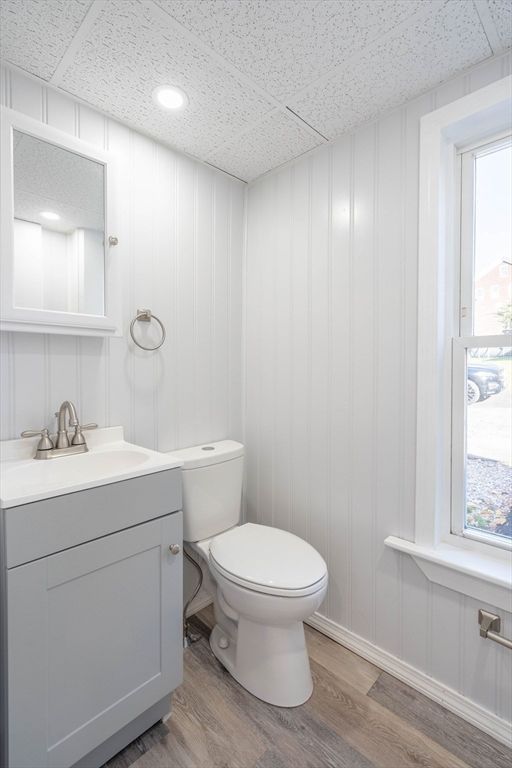 Bathroom, Interior, Recessed Lighting, Wood Texture Flooring